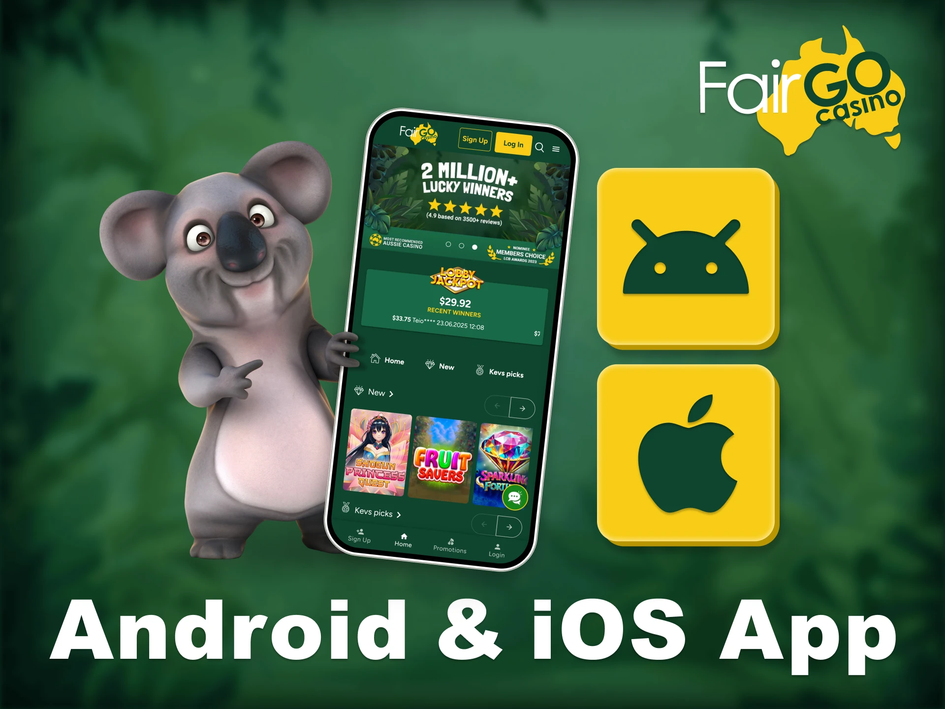 Fair Go is compatible with Android and iOS smartphones and tablets.