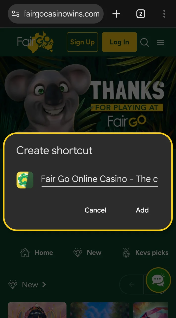Come up with a name for the Fair Go shortcut.