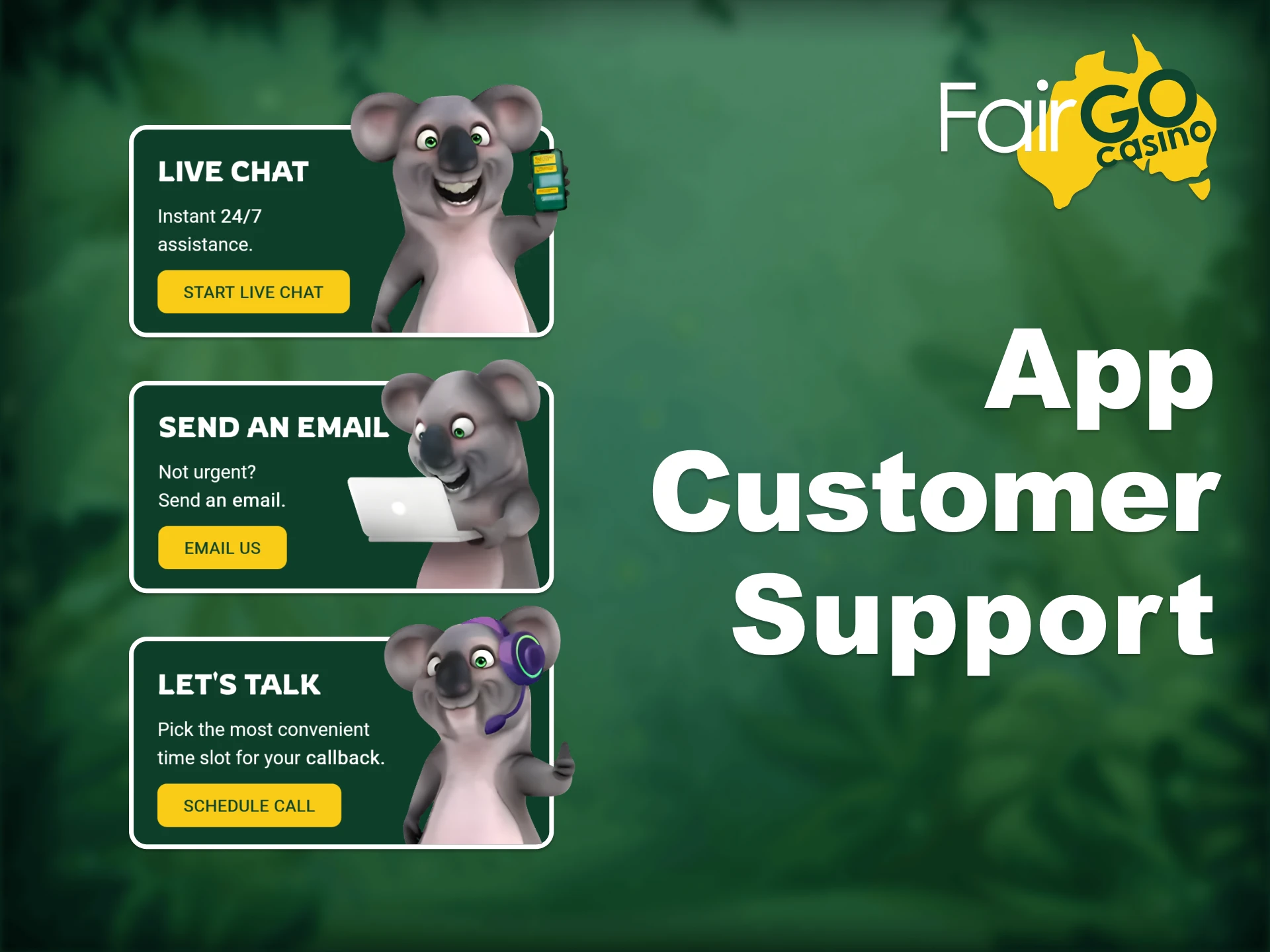Contact Fair Go customer support easily on your mobile device.