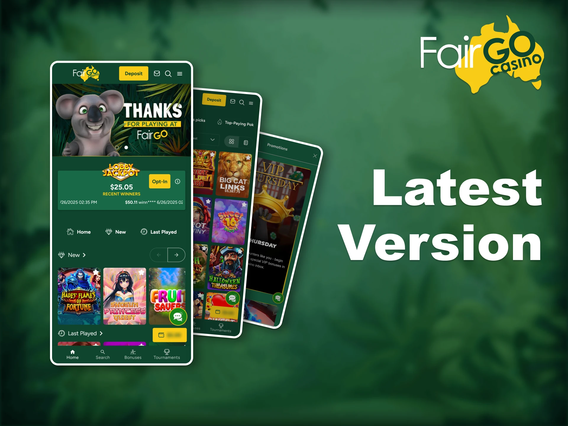 The mobile platform of Fair Go casino is always up to date.