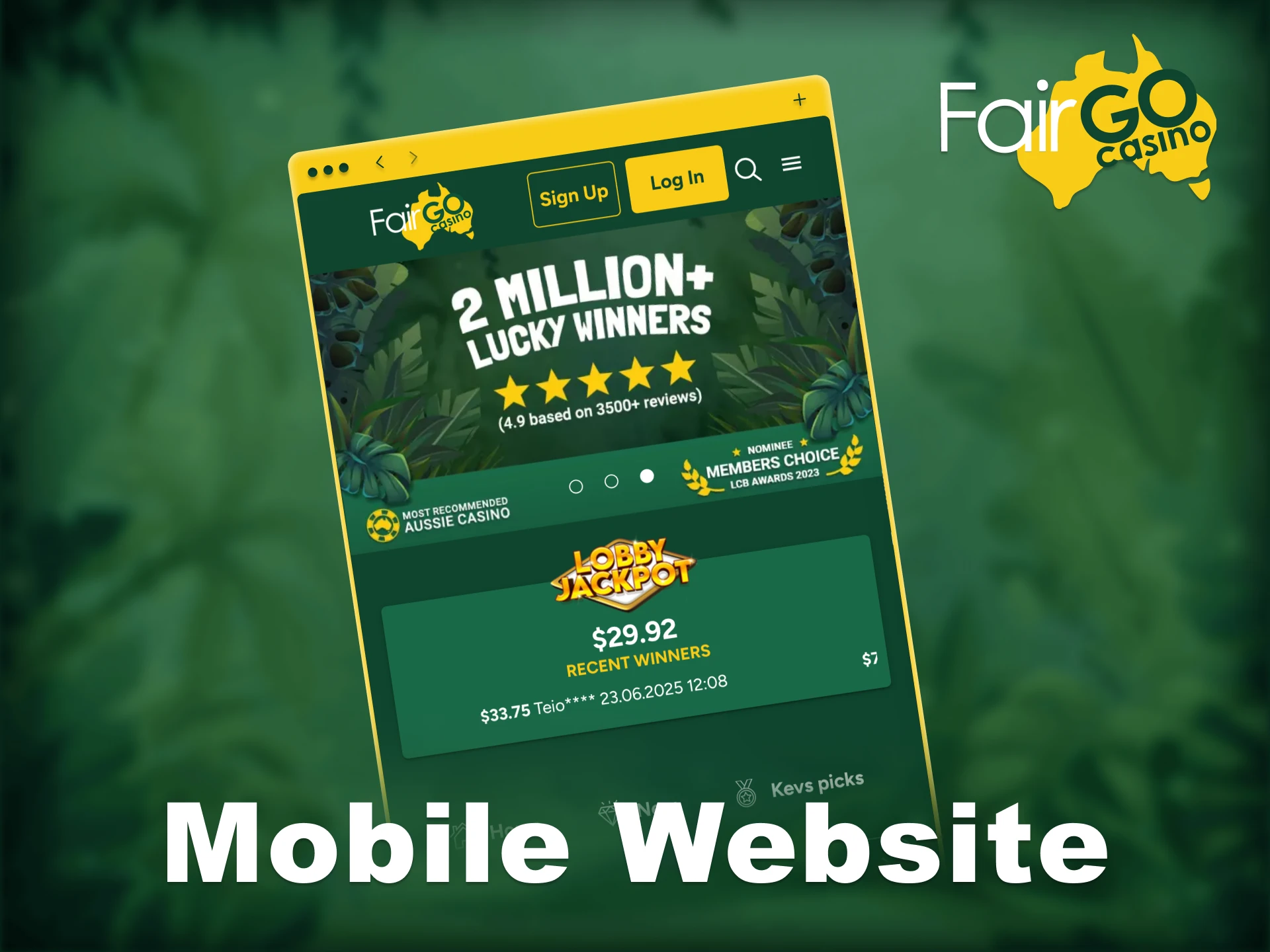 The mobile website of Fair Go casino is fully optimized for phones and tablets.