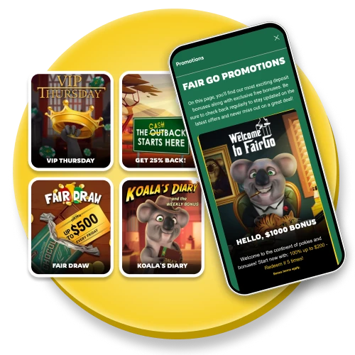 All Fair Go bonuses can be accessed on your phone.