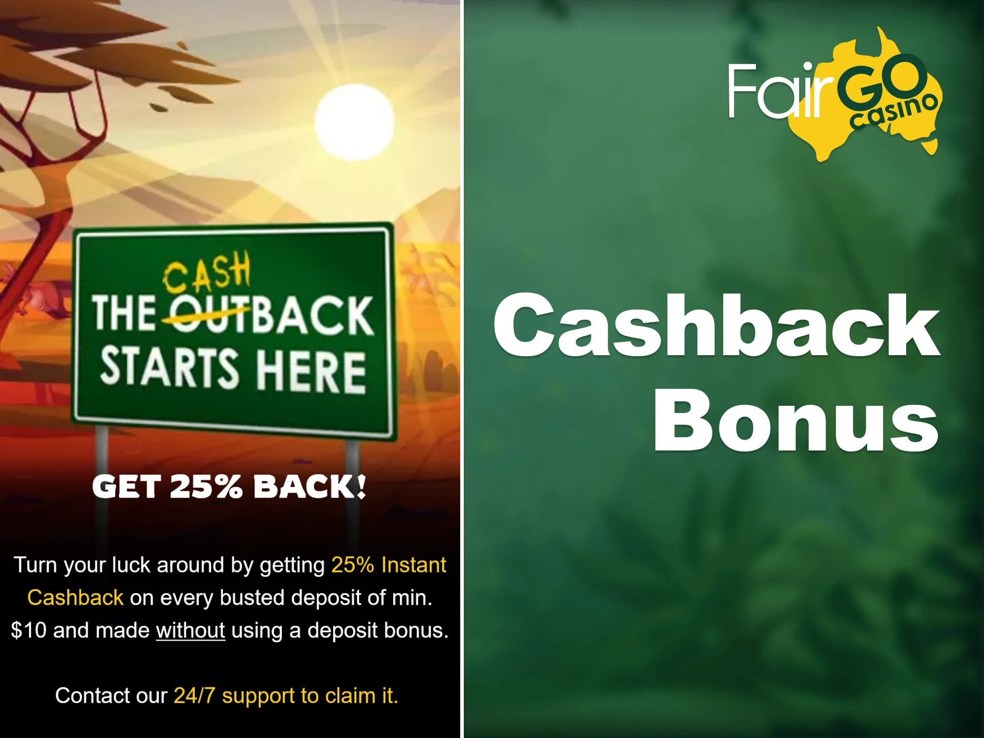 Benefit from cashback on your losing bets at Fair Go.