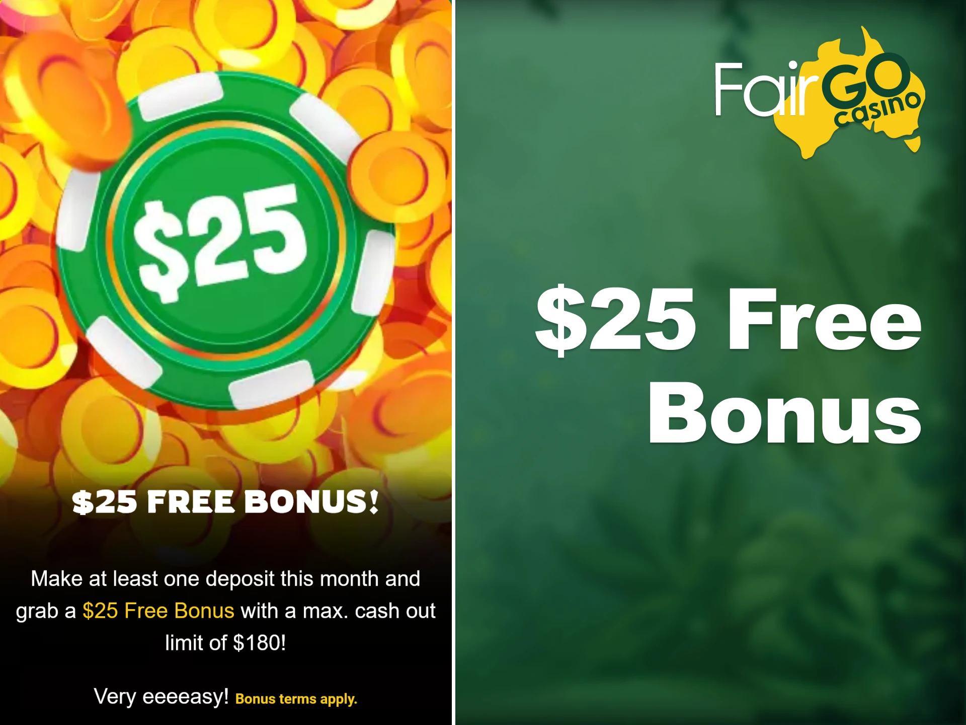 Claim your free money bonus at Fair Go.