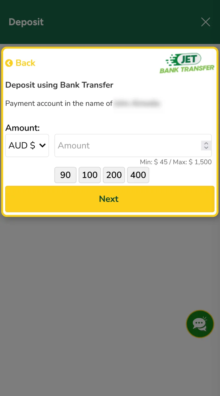Top up your Fair Go account.