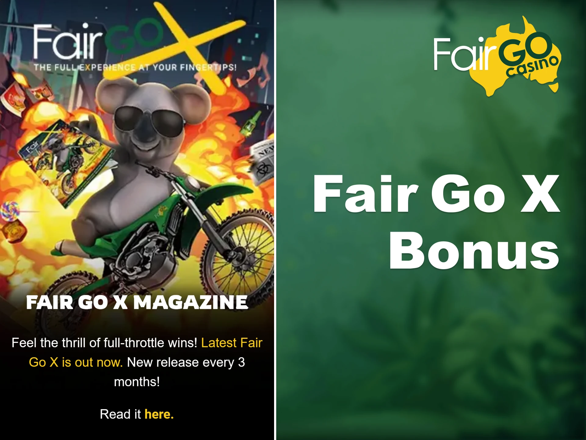 Discover exclusive coupons and special bonuses at Fair Go X Magazine.