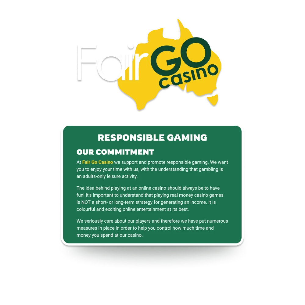 Stay safe and play responsibly at Fair Go casino.