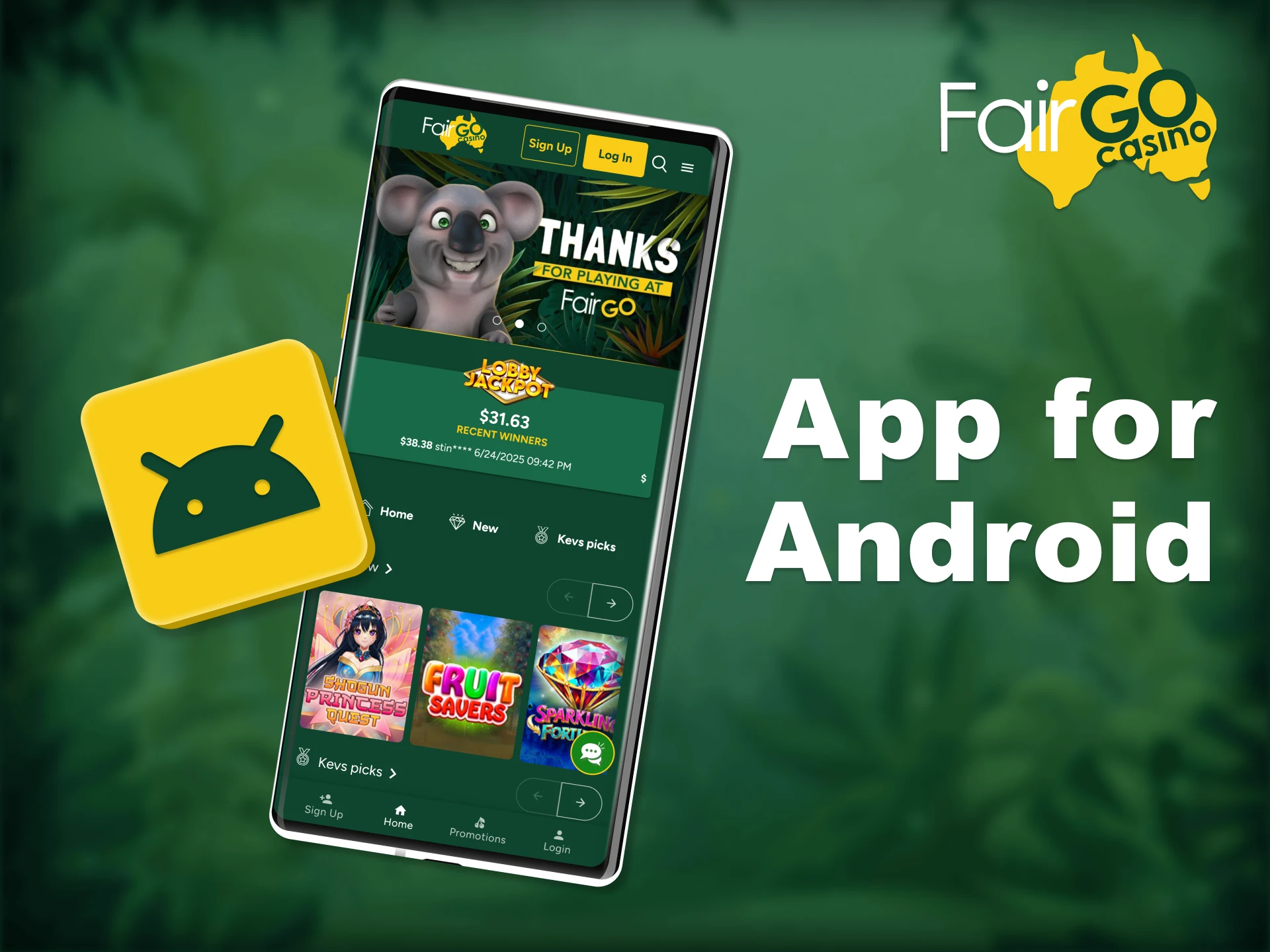 Enjoy Fair Go casino on your Android phone.