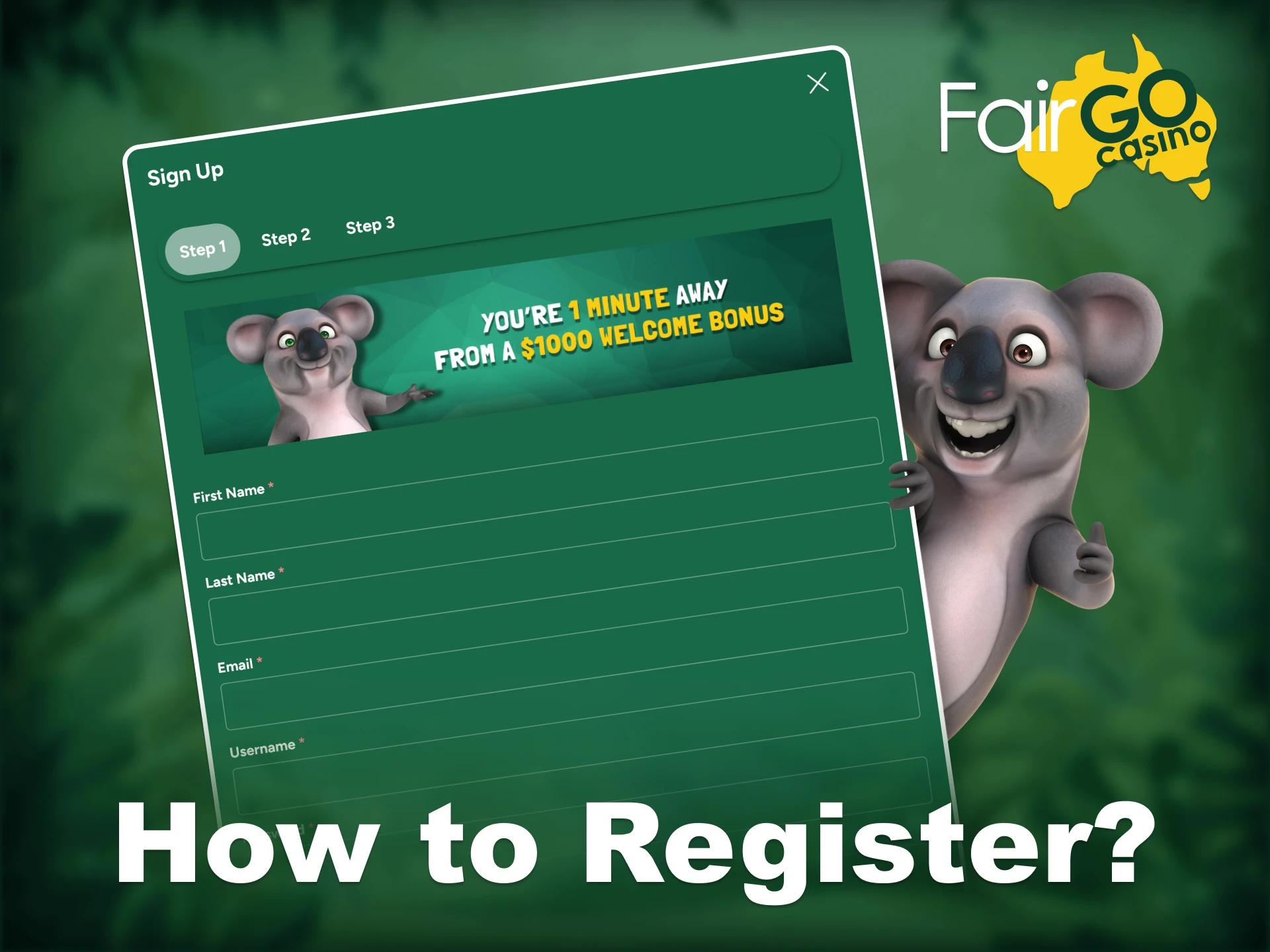 Create a Fair Go account in just a few easy steps.