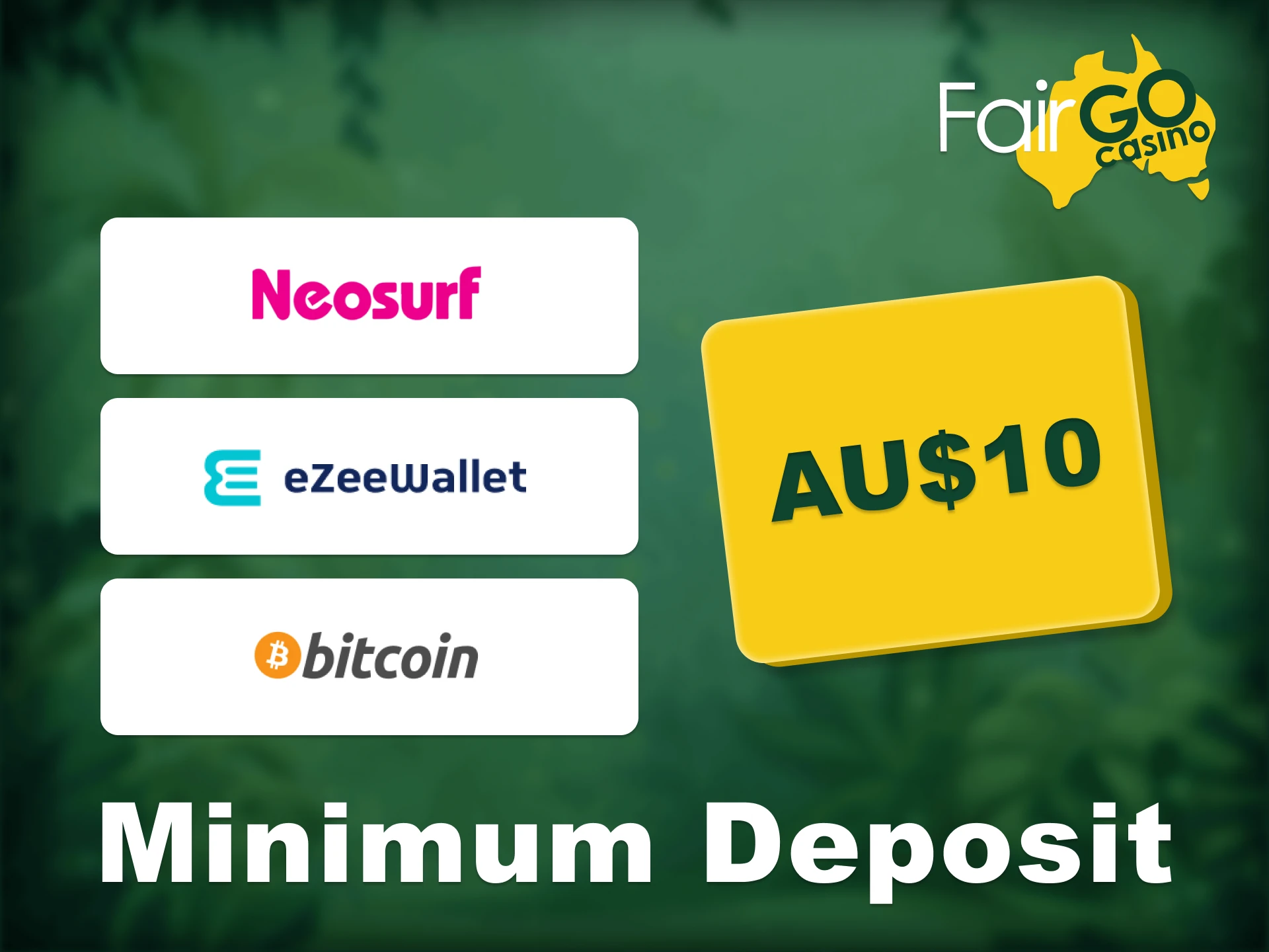 Find out the minimum deposit amount at Fair Go.