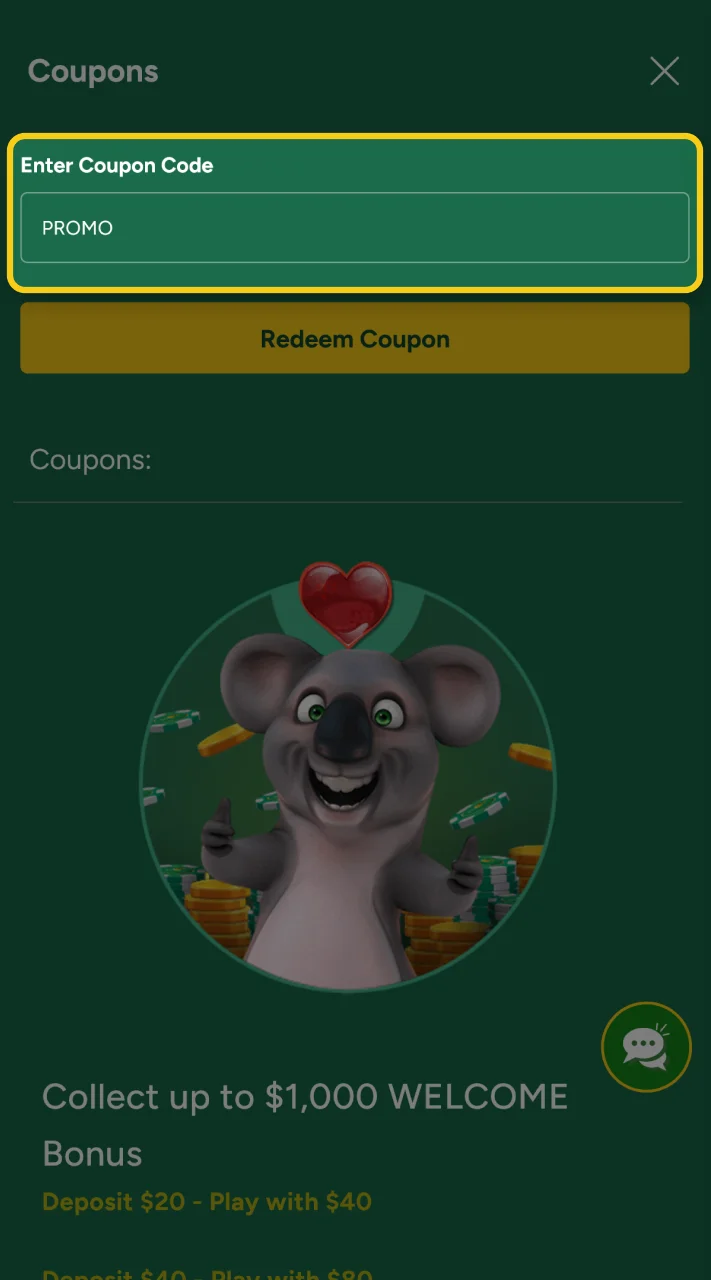 Type in your Fair Go promo code.