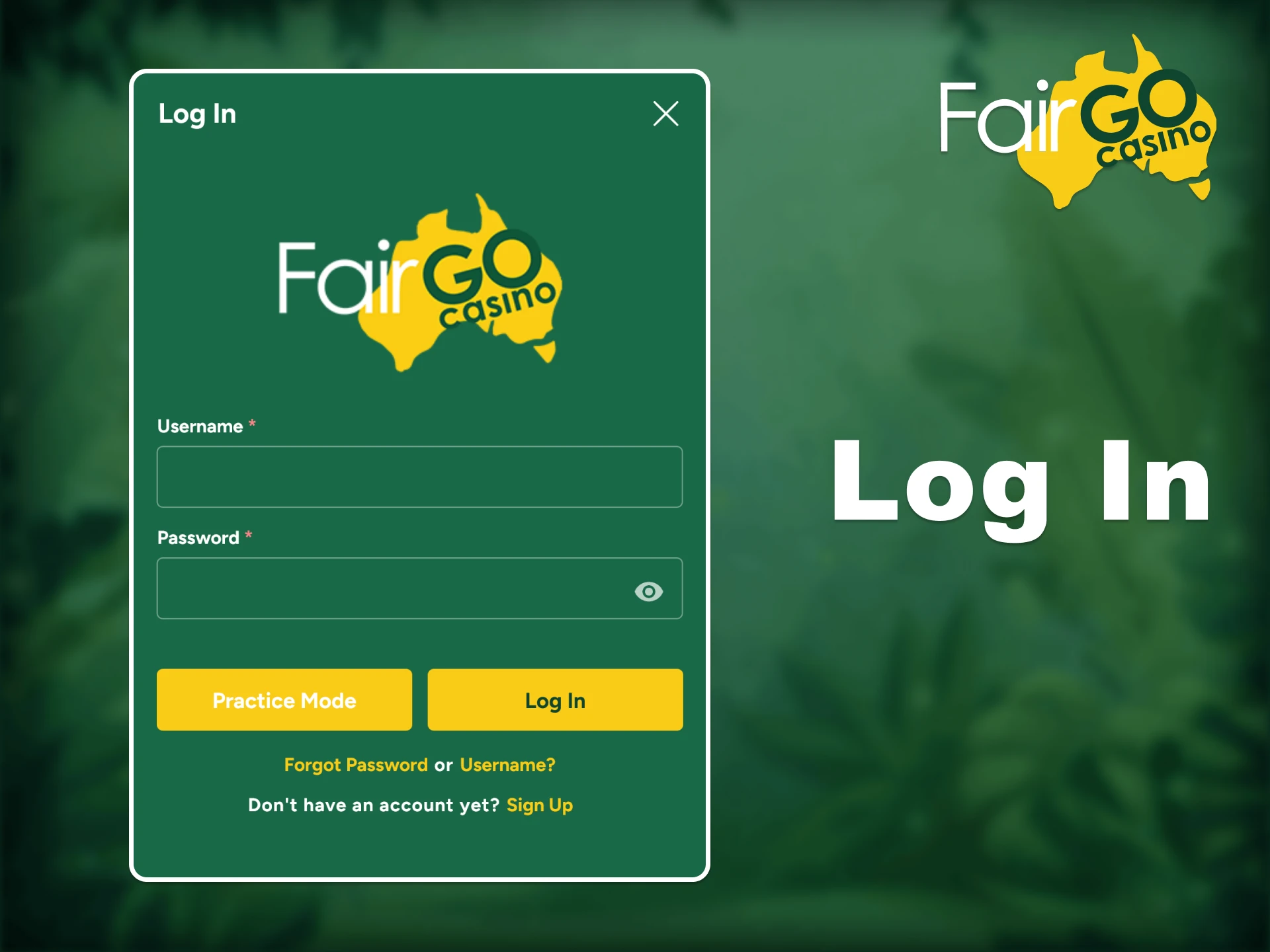 The login process at Fair Go is simple.
