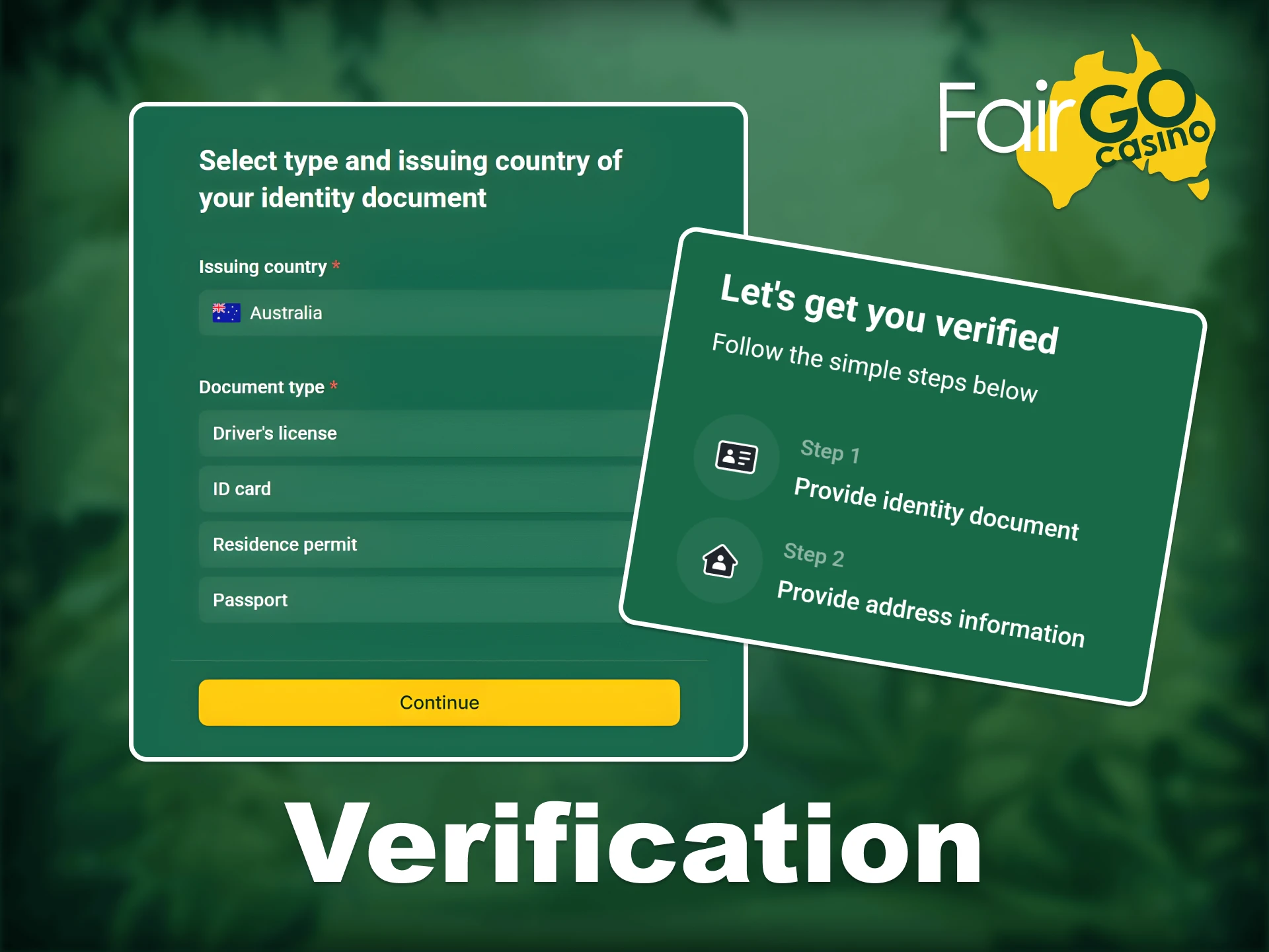 Verify your Fair Go account to ensure your safety.