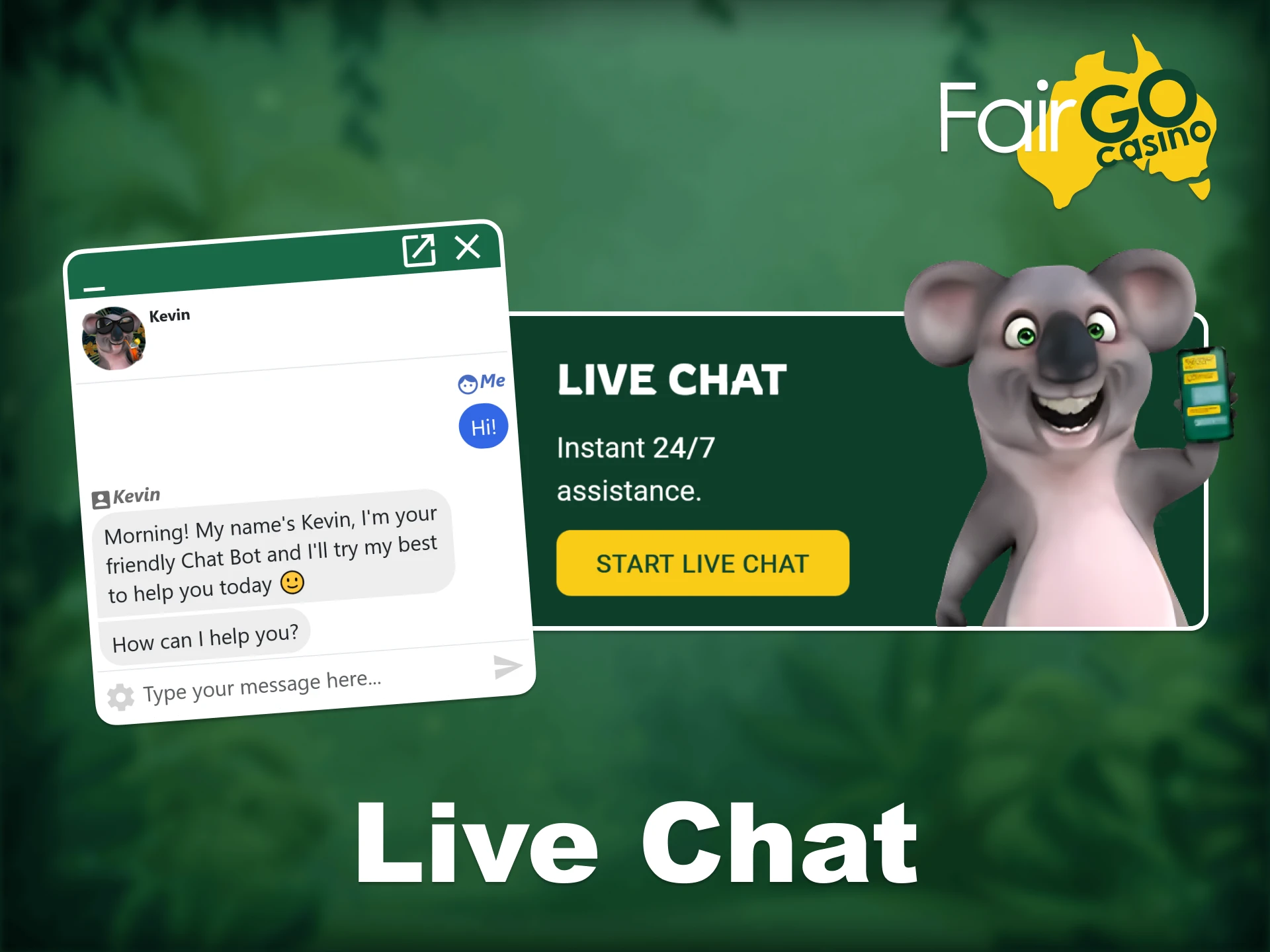 Use live chat for immediate assistance from Fair Go.