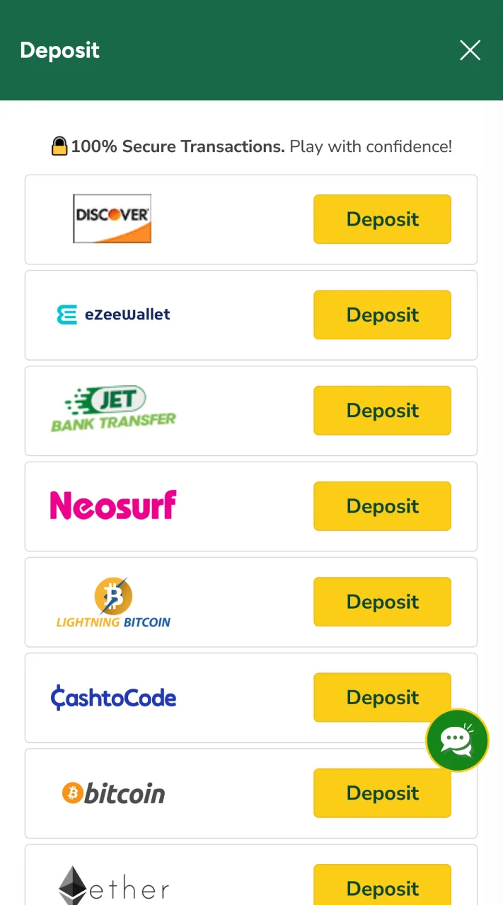 Fund your Fair Go account and get ready to play table games.