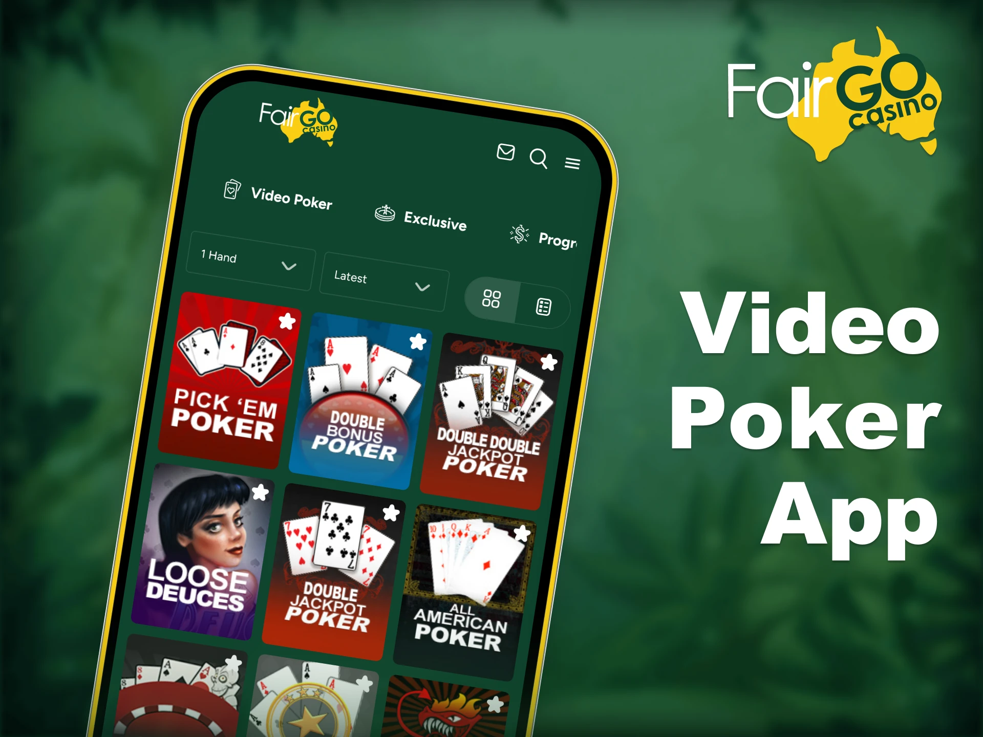 Play poker games on your phone anytime with Fair Go.