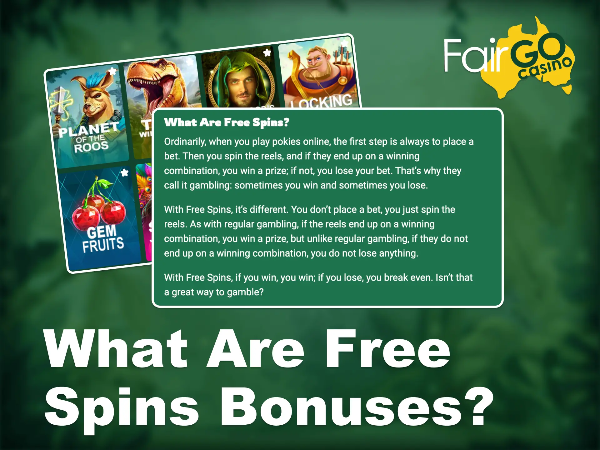 Activate Fair Go Casino free spins, spin top titles.