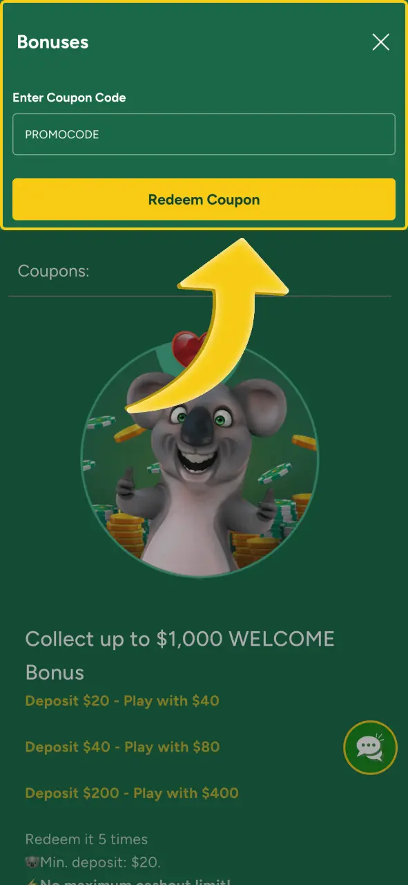 Enter your Fair Go Casino code, claim your bonus.