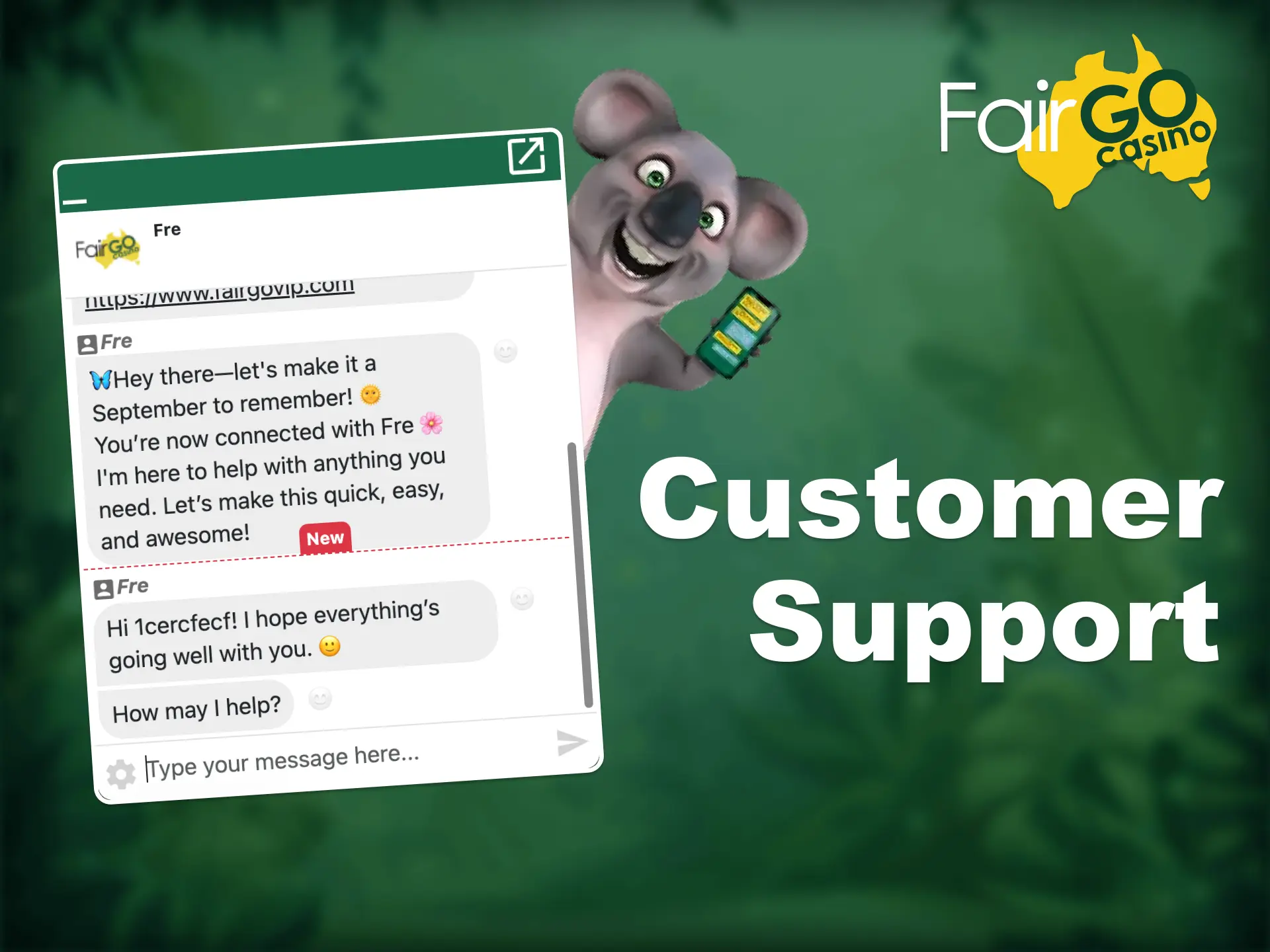 Contact Fair Go Casino support, get help anytime.