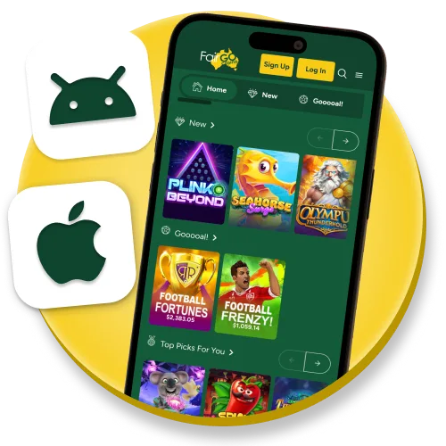 Download the Fair Go app for Android or iOS, play your favorite pokies anywhere.