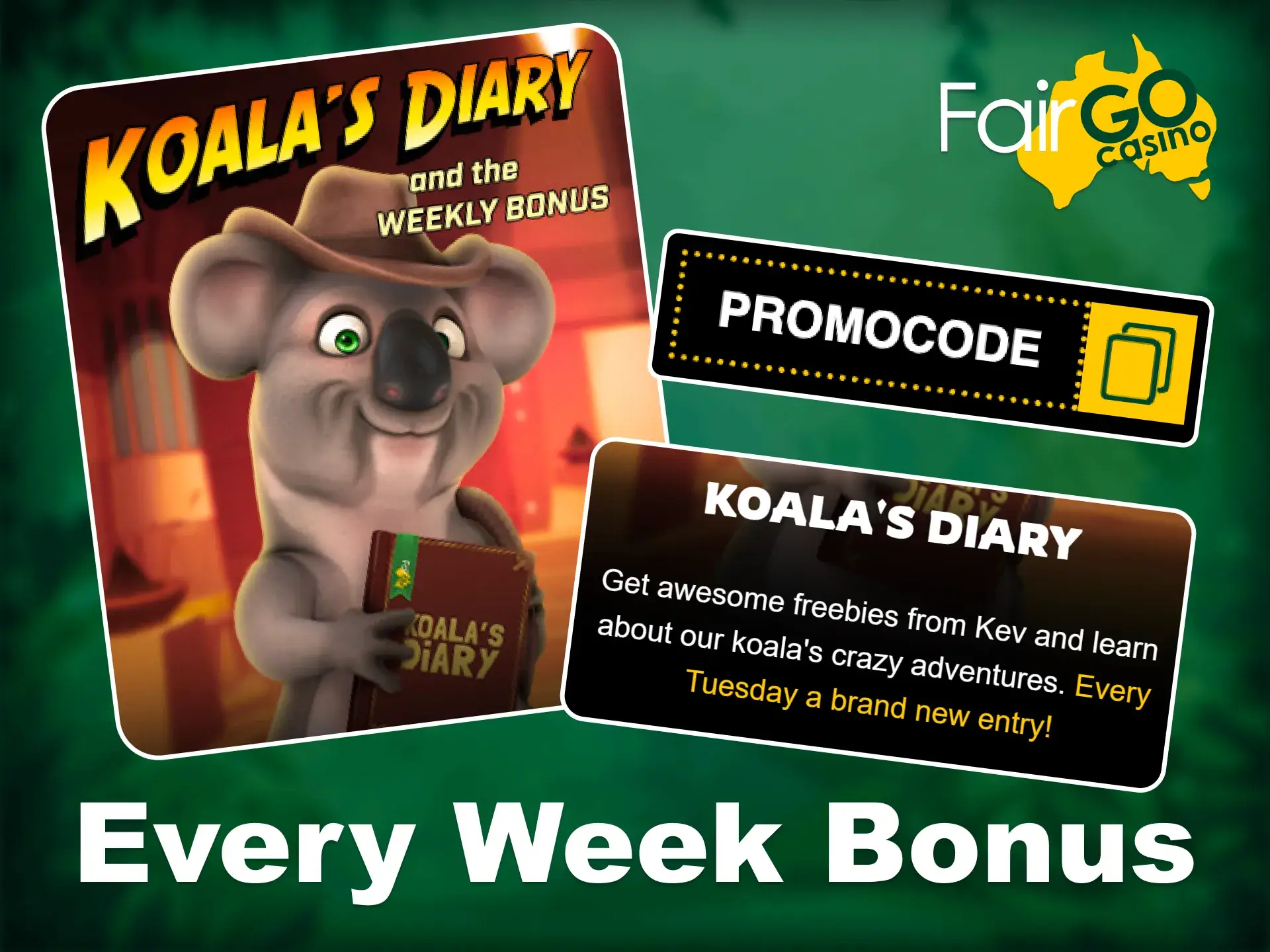 Discover Fair Go fresh bonus codes and free spins in Kev’s weekly diary.